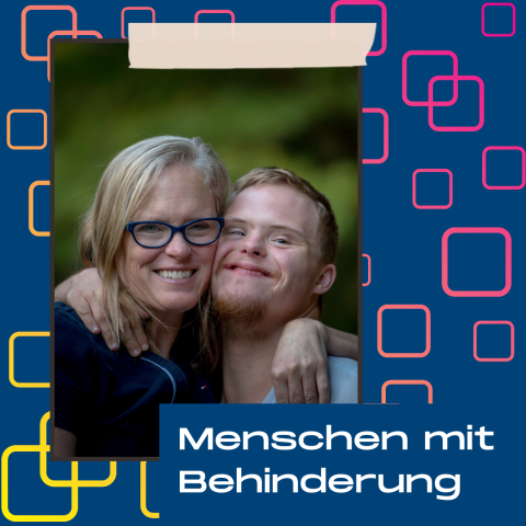 Frau mit jungem Mann mit Trisomie21