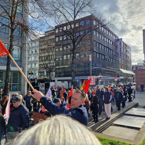 Am Paradeplatz in Mannheim findet ein Zwischenhalt statt