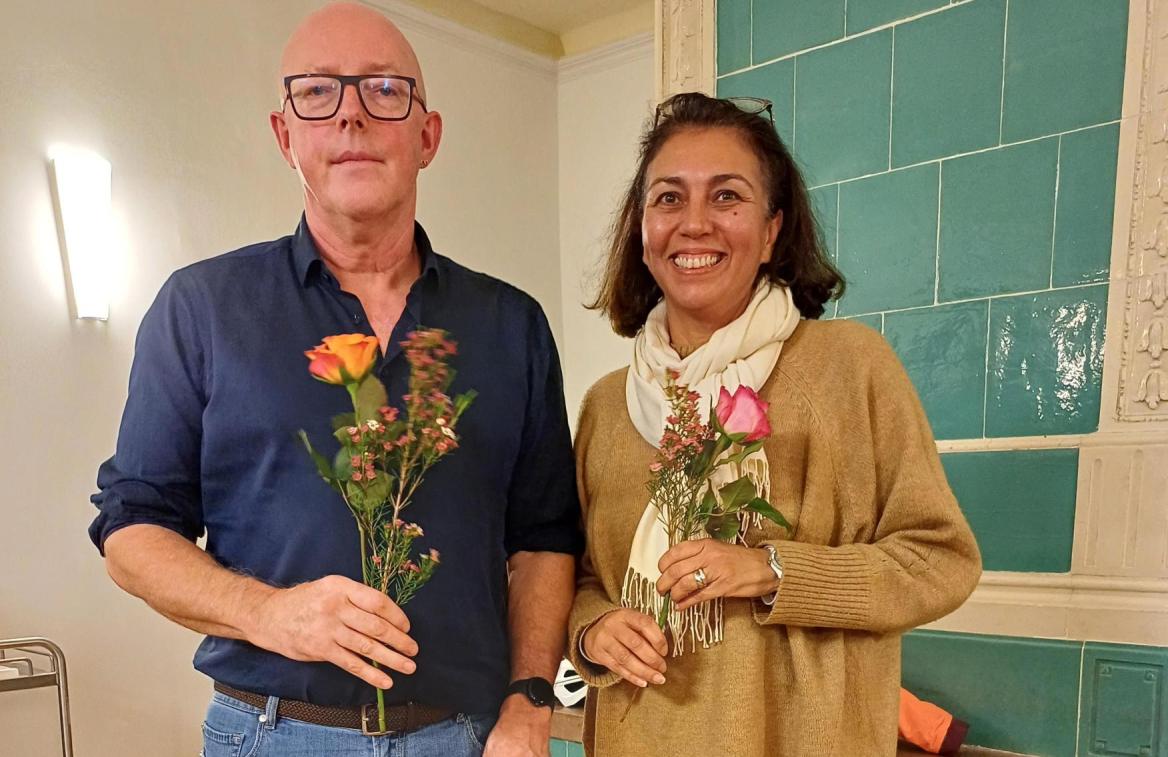 Helmut Roemer und Meral Gründer nach der Wahl