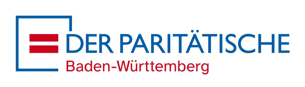 Blaues Quadrat mit rotem Gleichheitszeichen: Der Paritätische Baden-Württemberg