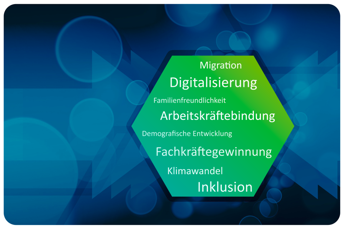 dunkelblauer Hintergrund mit einer grünen Sechseck-Kachel