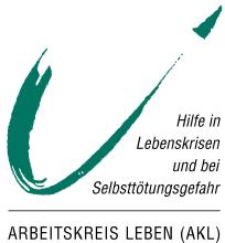 Logo AKL Stuttgart mit grünem Pfeil, Hilfe in Lebenskrisen und bei Selbsttötungsgefahr