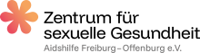 Logo Zentrum für sexuelle Gesundheit, eine orange Blume und ein Schriftzug mit dem Namen