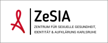 Logo von ZeSIA – Zentrum für sexuelle Gesundheit, Identität und Aufklärung Karlsruhe, mit stilisierter Roten Schleife