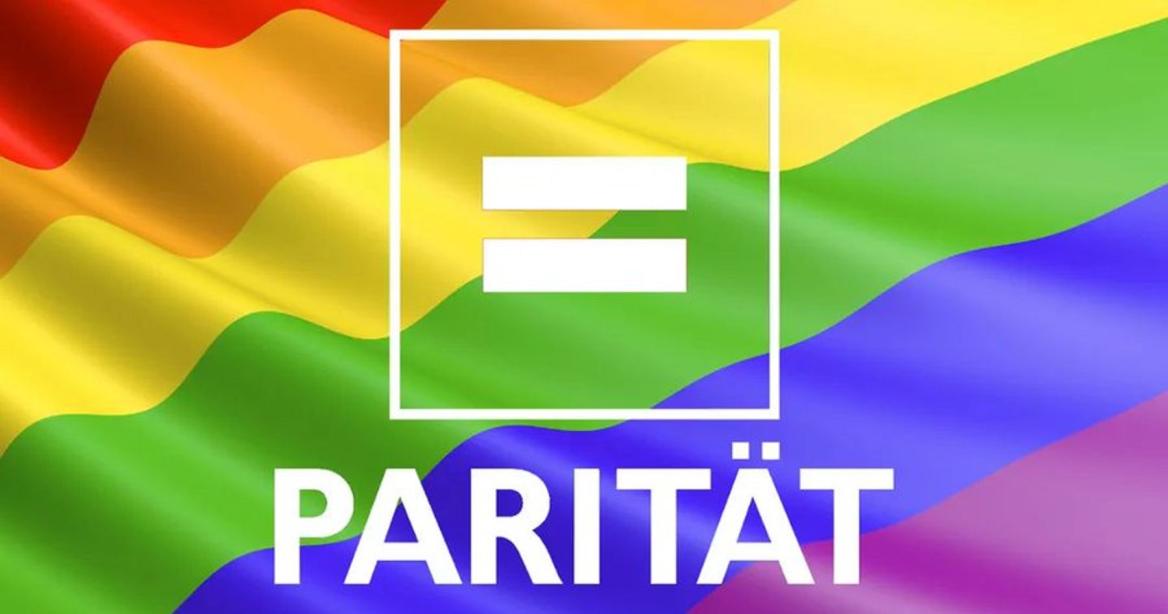 Logo mit Regenbogen